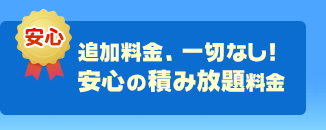 追加料金、一切なし!安心の積み放題料金